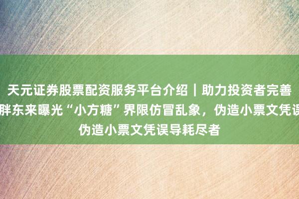 天元证券股票配资服务平台介绍|助力投资者完善交易布局 胖东来曝光“小方糖”界限仿冒乱象,伪造小票文凭误导耗尽者
