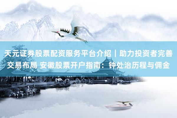 天元证券股票配资服务平台介绍｜助力投资者完善交易布局 安徽股票开户指南：钟处治历程与佣金